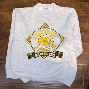 Vintage University of Iowa Hawkeyes Gray Sweater